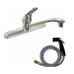 Dominion Single-Handle Standard Kitchen Faucet with Side Sprayer in Chrome