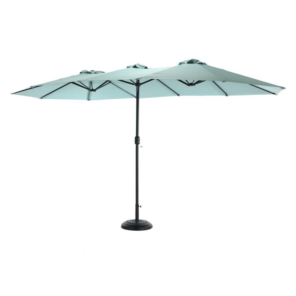 14.8 ft. Double Sided Outdoor Umbrella Rectangular Large with Crank for Bac