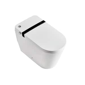 U-Shaped Smart Toilet Automatic Flush with Remote Control, Foot Sensor and Night Light