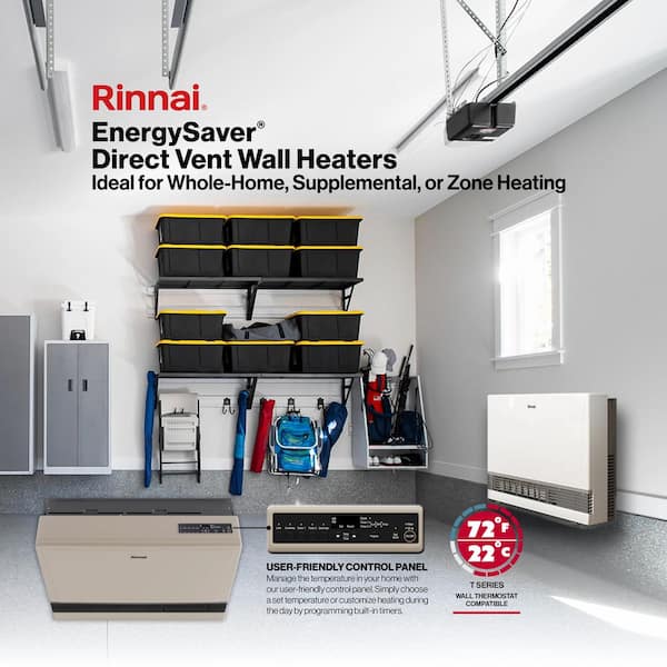 Rinnai EnergySaver 8,000 BTU Direct Vented Wall Furnace Propane