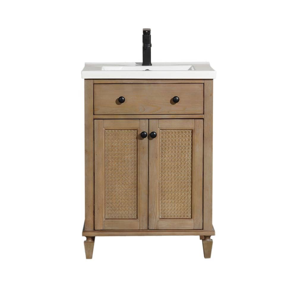 Annie 24" Weathered Fir Bathroom Vanity with Ceramic Sink