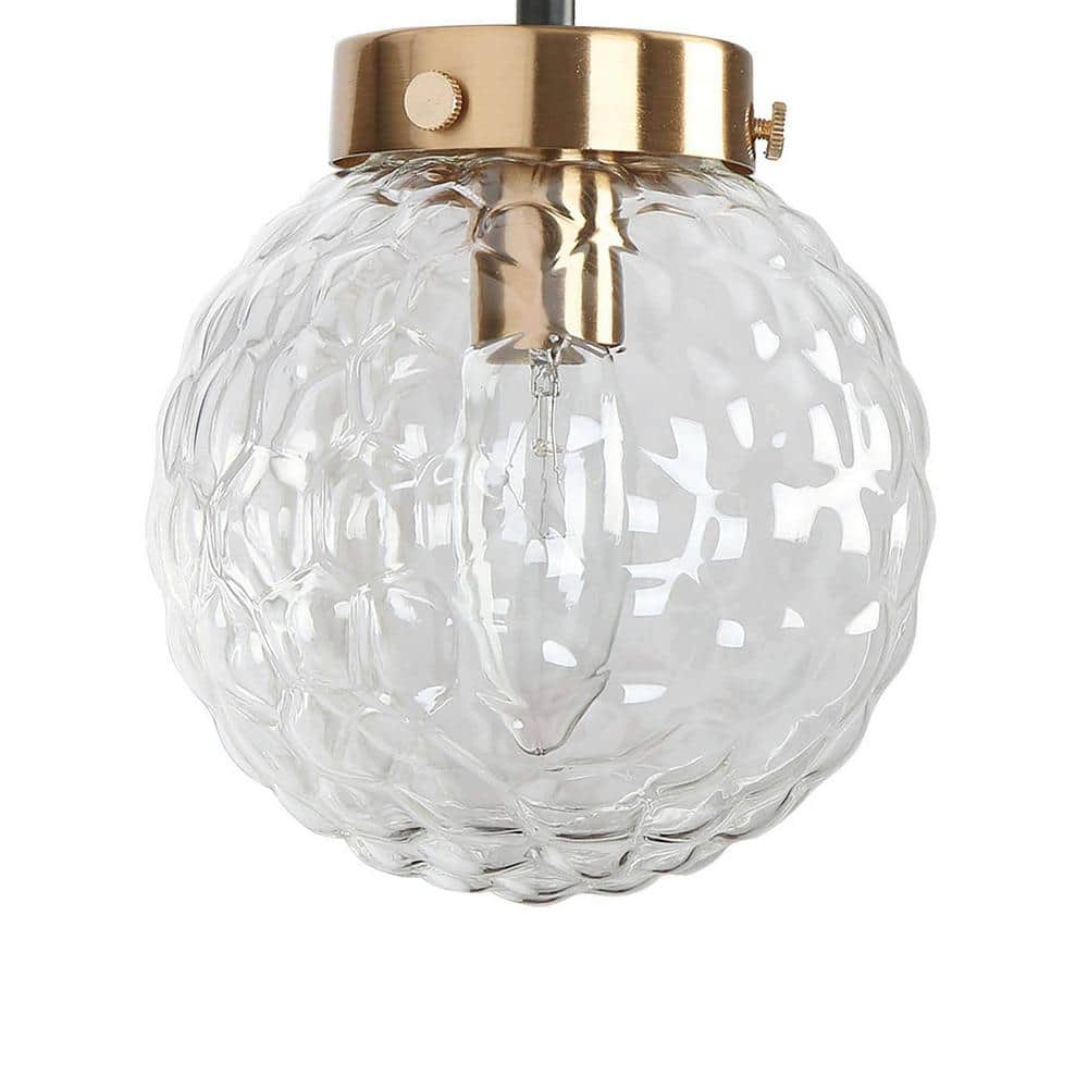 Astrid 15" Black and Gold Ripple Glass 2-Light Vanity Fixture