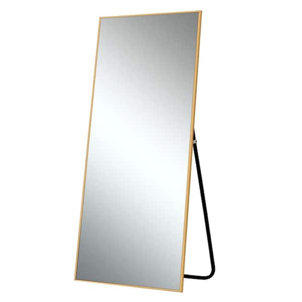 Dovelina 71 in. x 28 in. Large Modern Rectangle Aluminum Alloy Framed Gold Floor Mirror Standing Mirror