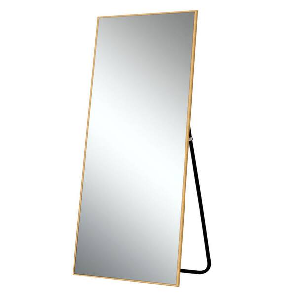 Lirago 27 in. x 70 in. Modern Rectangle Framed Gold Full-Length Leaning Mirror Aluminum Alloy for Bedroom Living Room