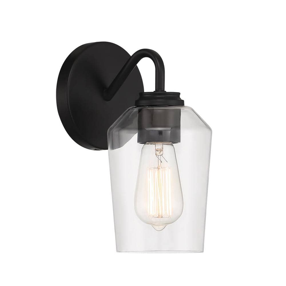 Flat Black Outdoor Cylinder Wall Sconce