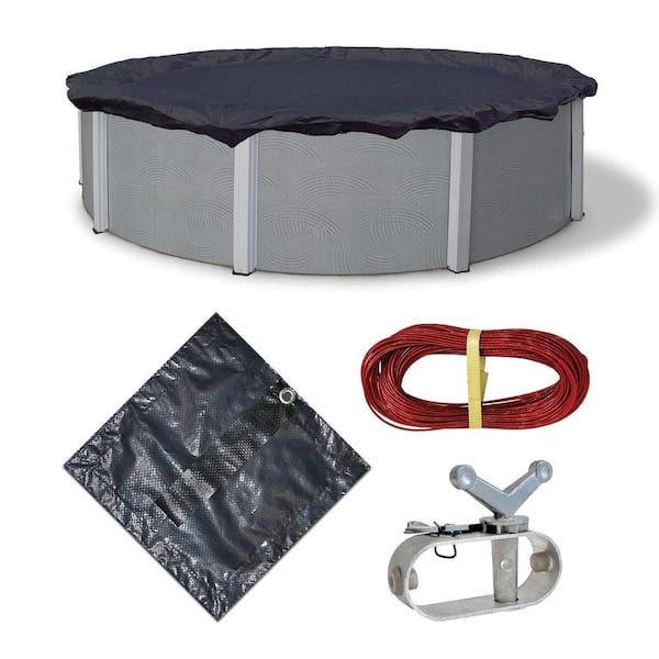 Blue Wave 8-Year 18 ft. Round Navy Blue Above Ground Winter Pool Cover