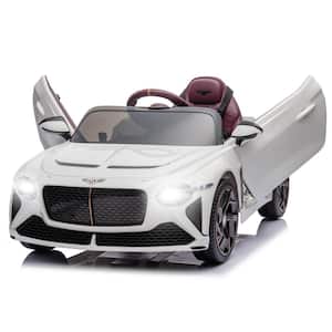 12-Volt Electric Kids Car Licensed Bentley Kids Ride On Car With Remote Control in White