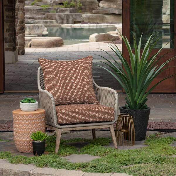 Arden Selections Outdoor Lounge Chair Cushion 24x24 2 Piece Deep Seating Brown 