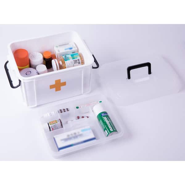 Happyyami Box Medical Kit Estuche de transporte de medicamentos Fsa Lista  de artículos elegibles Solo Lista de artículos esenciales para el  dormitorio