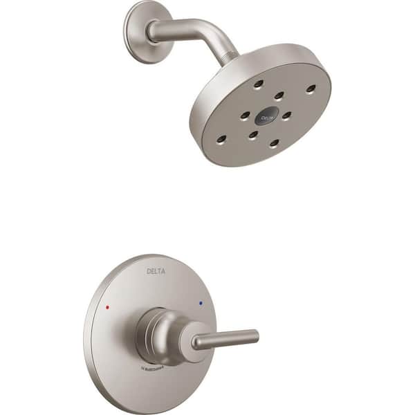 Delta Trinsic 1-Handle Wall Mount Shower Faucet Trim Kit in Stainless with H2Okinetic (Valve Not Included)