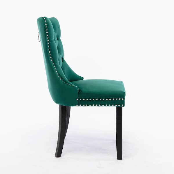 green wingback dining chair