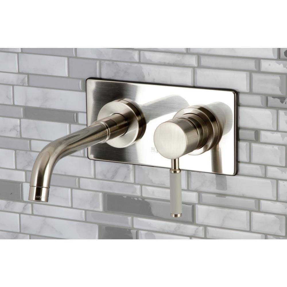 Kaiser Minimalist Single-Handle Wall Mount Bathroom Faucet in Brushed Nickel