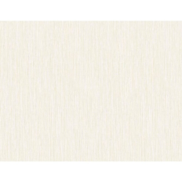 Seabrook Designs 60.75 sq. ft. Ivory and Metallic Champagne Vertical Stria Embossed Vinyl Un-Pasted Wallpaper Roll