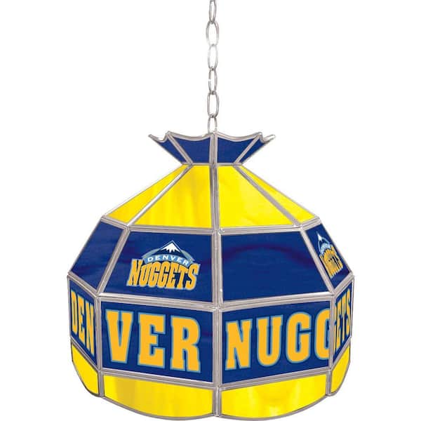 Trademark Denver Nuggets NBA 16 in. Nickel Hanging Tiffany Style Lamp