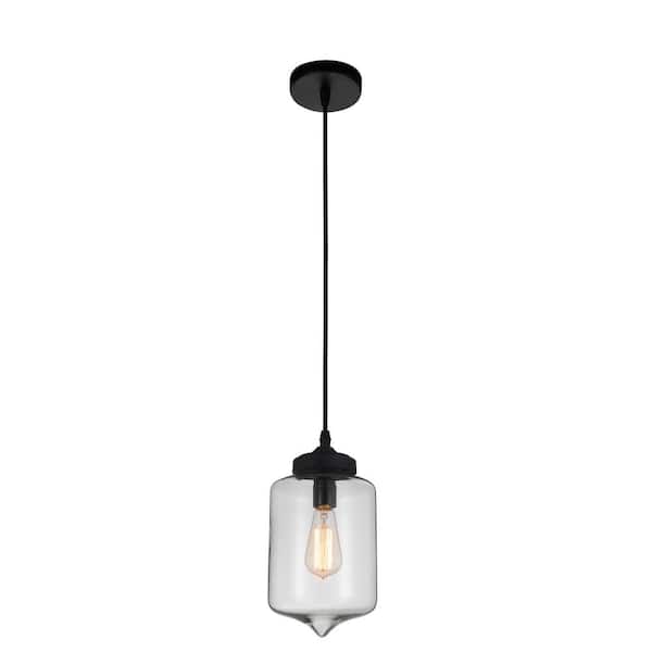 CWI Lighting Glass 1 Light Down Mini Pendant With Clear Finish