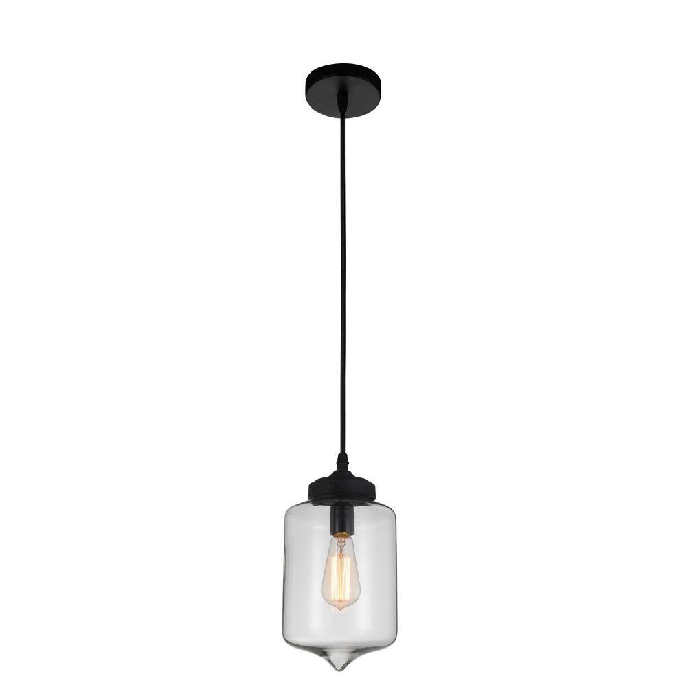 CWI Lighting Glass 1 Light Down Mini Pendant With Clear Finish 5570P7C