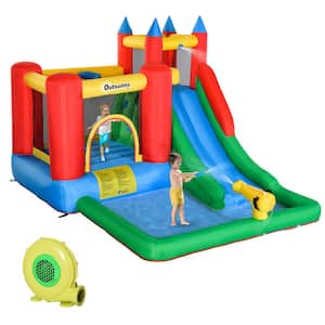 6-In-1 Bounce House Jumping Castle Water Pool Kids Inflatable Water Slide with Air Blower