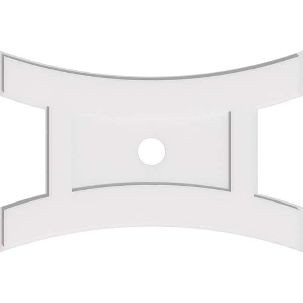 Ekena Millwork 34 in. W x 22-5/8 in. H x 3 in. ID x 1 in. P Haven Architectural Grade PVC Contemporary Ceiling Medallion