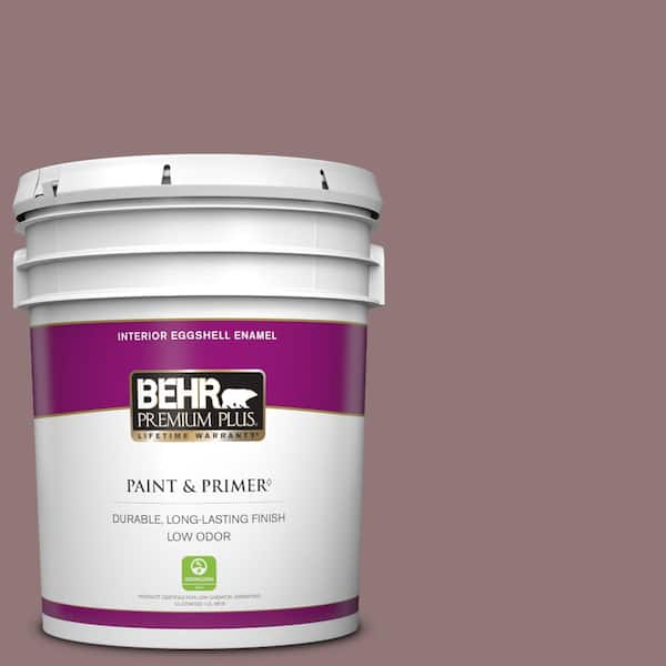 BEHR PREMIUM PLUS 5 gal. #N120-5 Plumville Eggshell Enamel Low Odor Interior Paint & Primer