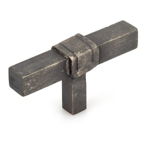 Castelo Collection 2-15/16 in. (75 mm) x 1/2 in. (13 mm) Matte Black Iron Contemporary Cabinet Knob