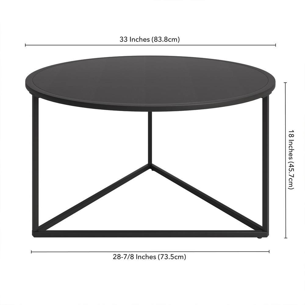 Scandinavian Minimalist Blackened Bronze Metal Round Coffee Table