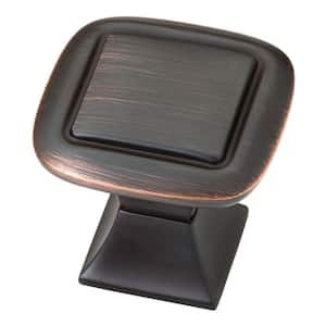 Southampton 1-1/4 in. (32mm) Bronze with Copper Highlights Double Square Cabinet Knob