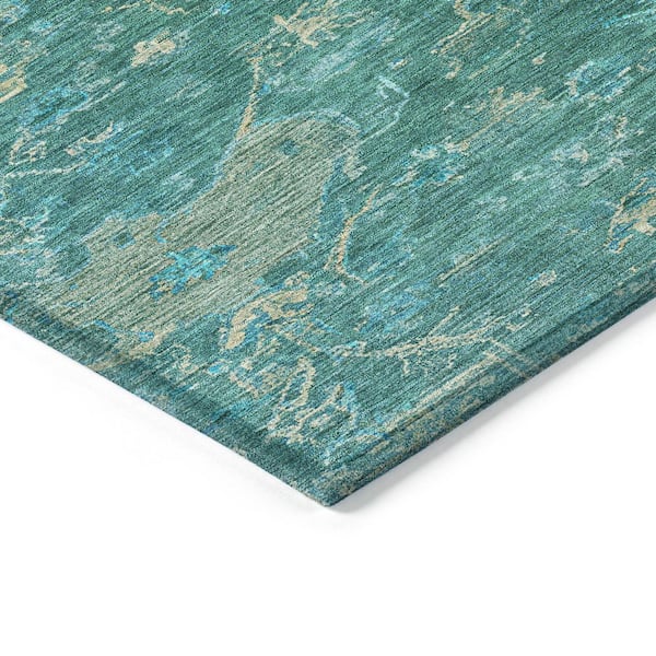 Chantille Machine Washable Indoor/Outdoor Abstract ACN2322 Teal 5 ft. x 7 ft. 6 in. Area Rug
