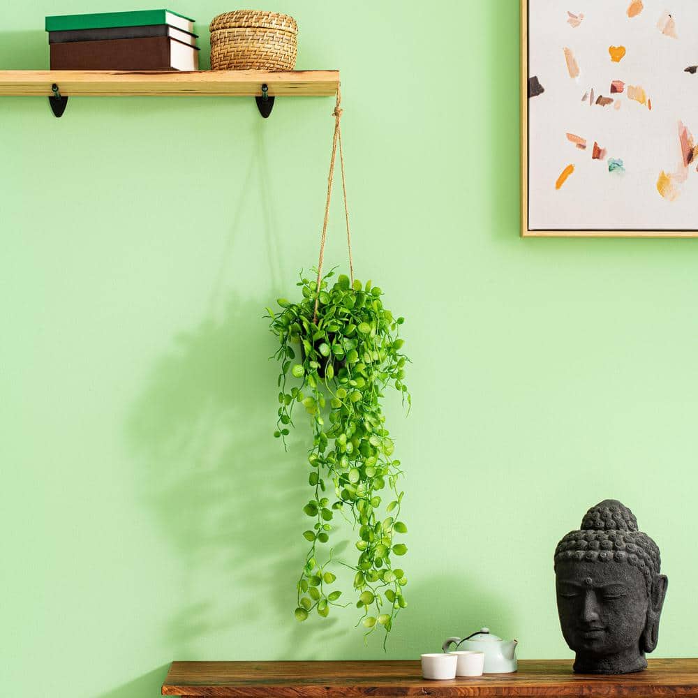 29" Green Artificial Mini Leaf Ivy in Hanging Pot