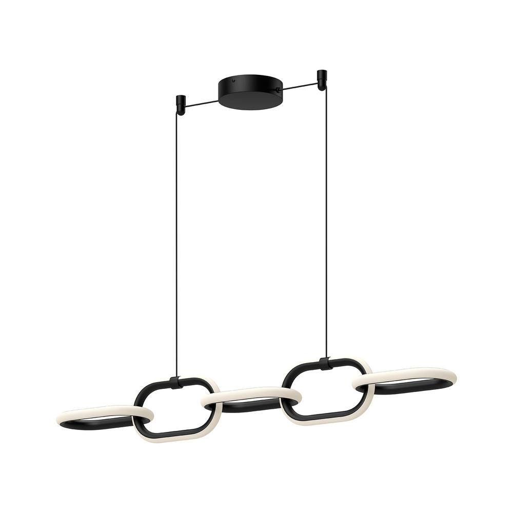 KUZCO Airen 36 in. 1 Light 41-Watt Black Integrated LED Pendant Light ...