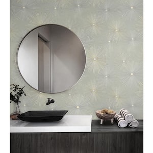 56 sq. ft. Smoke Starburst Geo Pre-Pasted Paper Wallpaper Roll