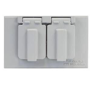 Gray 1-Gang Duplex Weatherproof Outlet Cover