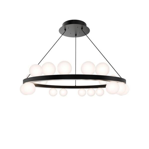 Carousel 21-Light Integrated LED Black Chandelier with Selectable 4CCT 2700K-3000K-3500K-4000K
