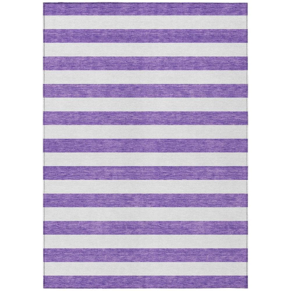 Purple and White 10 ft. x 14 ft. Woven Striped Polyester Rectangle Indoor/Outdoor Area Rug price history on PriceWatchPro