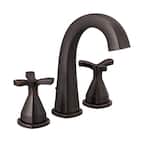 Stryke 8 in. Widespread 2-Handle Bathroom Faucet with Metal Drain Assembly in Venetian Bronze