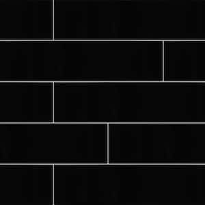 Restore 4 in. x 16 in. Glazed Ceramic Black Subway Tile (13.2 sq. ft./case)