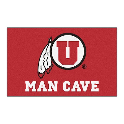 NCAA University of Utah Red Man Cave 5 ft. x 8 ft. Area Rug