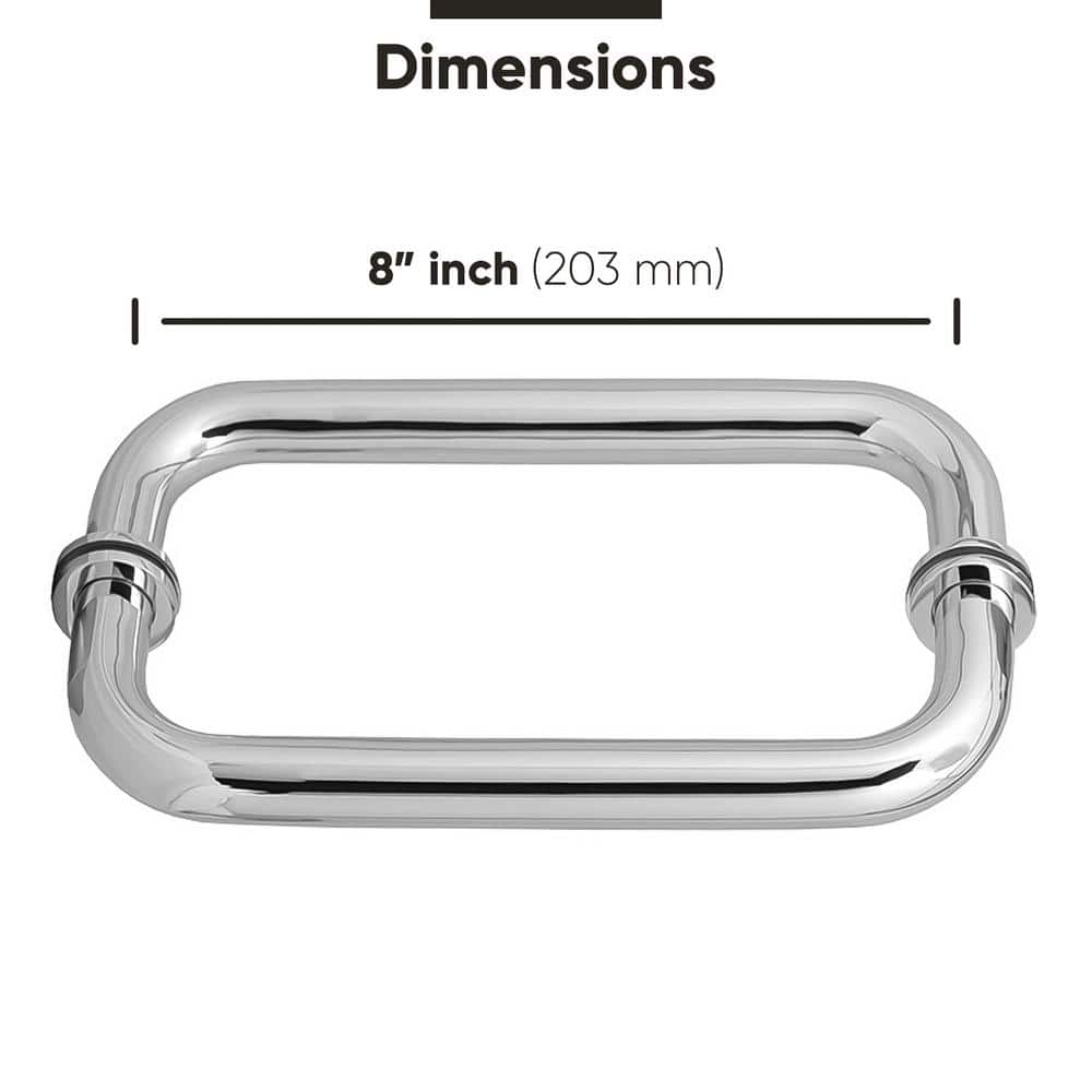 Chrome Finish Back to Back 'C' Pull Handle for Shower Door