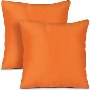 Pillow 18 in. x 18 in. Sunbrella 2-Piece Deep Seating Outdoor Loveseat Cushion Insert Orange