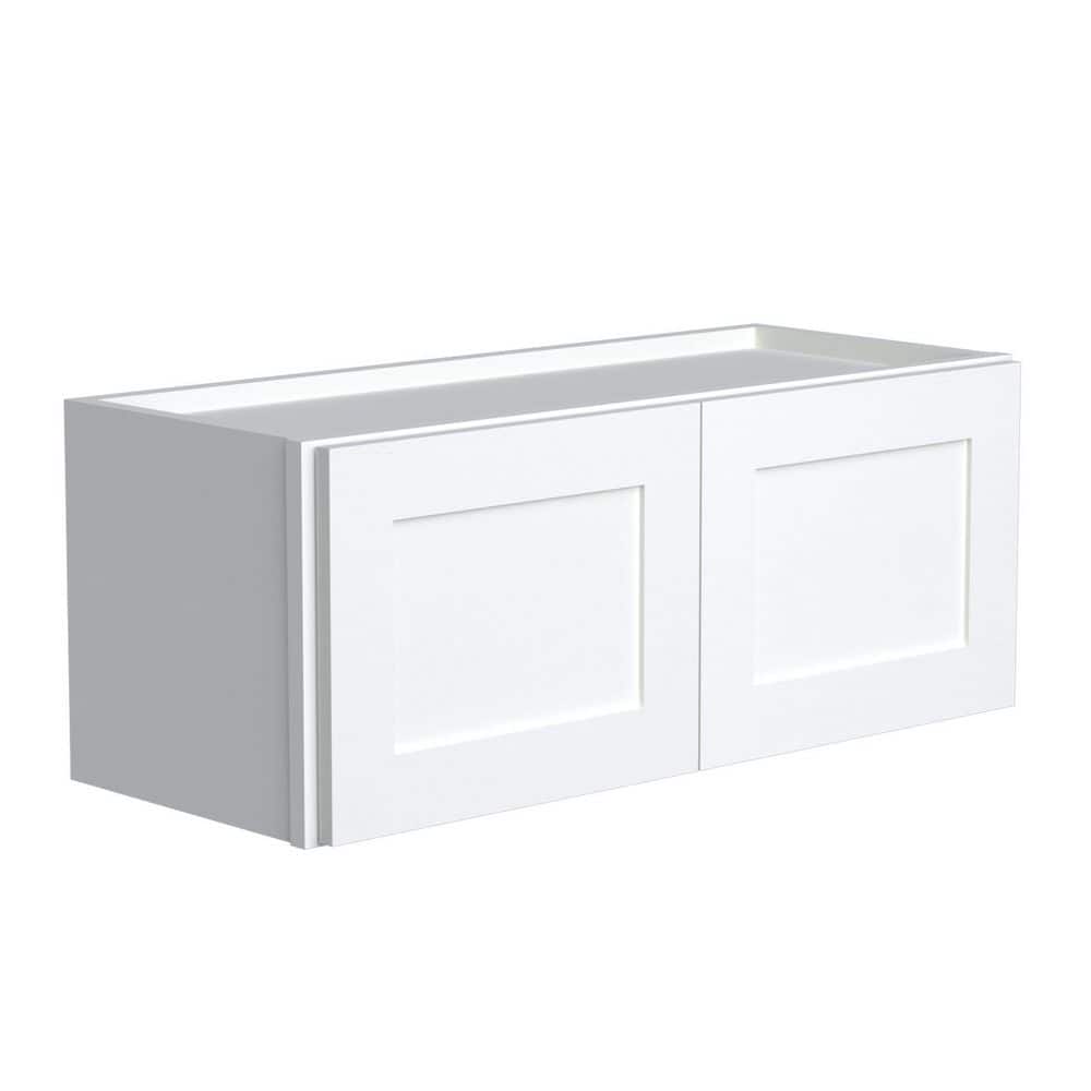 Shaker 36 in. W x 24 in. D x 12 in. H Ready-to-Assemble Wall Refrigerator Kitchen Cabinet with Doors in White price history on PriceWatchPro