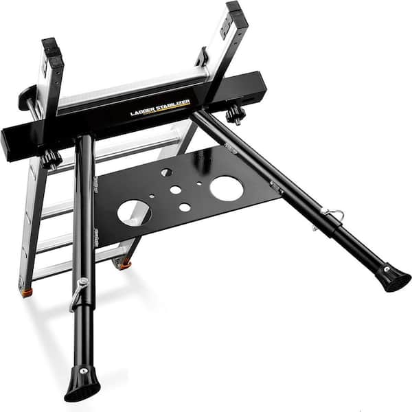 Adjustable Length Reach 29.5" H Aviation Grade Aluminium Ladder Stabilizer for Roof Wall Safety Stability with Tool Tray
