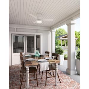 Gilmour 44 in. Matte White Indoor/Outdoor Ceiling Fan with LED Light Kit and Remote