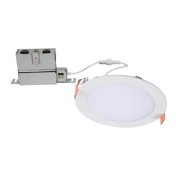 HALO HLB Series 6 in. Adjustable CCT Canless IC Rated Dimmable Indoor, Outdoor Integrated LED Recessed Light Kit
