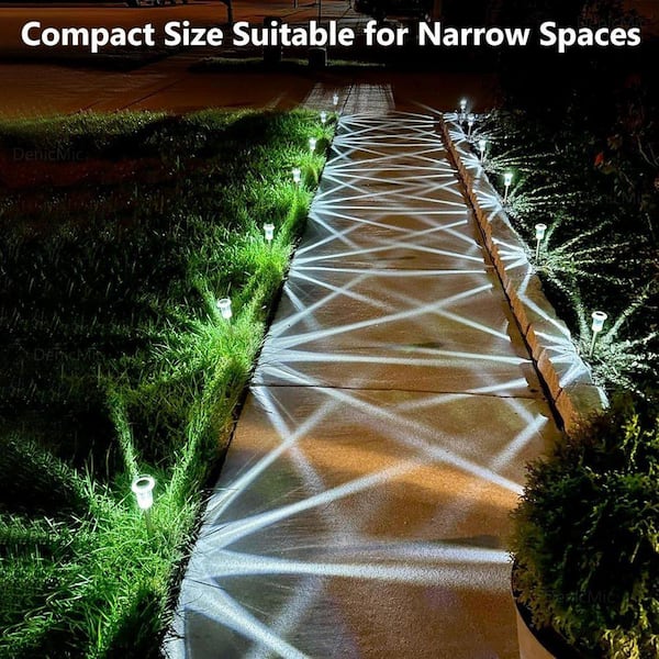 10-Pack Waterproof Solar Stake Lights: 6000K Cold White LED for