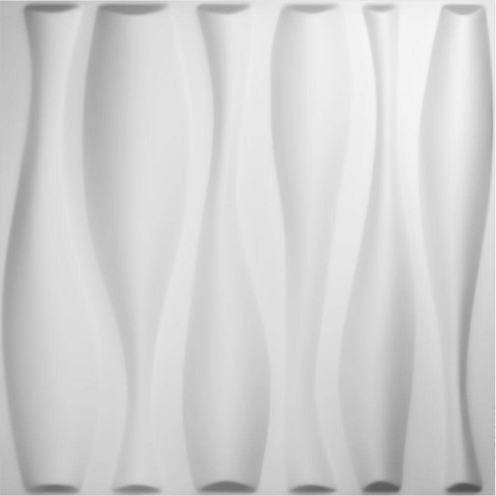 Fairfax White Textured 3D PVC Wall Panels, Set of 20