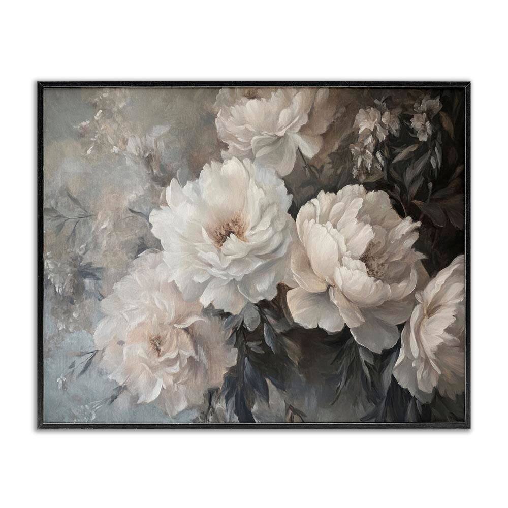 White Florals Vintage by Petal Prints Design Black Framed Nature Giclee Art Print 11 in. x 14 in. price history on PriceWatchPro
