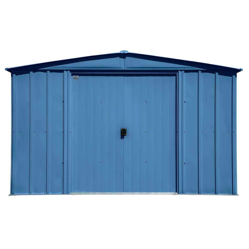 Arrow 10 ft. x 7 ft. Blue Metal Storage Shed With Gable Style Roof