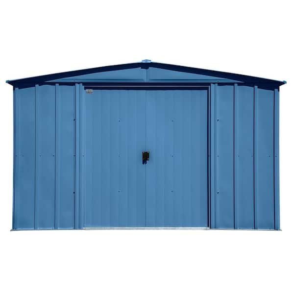 Arrow 10 ft. x 7 ft. Blue Metal Storage Shed With Gable Style Roof 64 Sq. Ft.