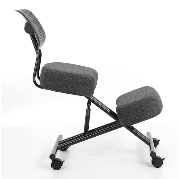 Furniture Of America Kipler Gray Fabric Ergonomic Kneeling Chair Idf 6101 Gy