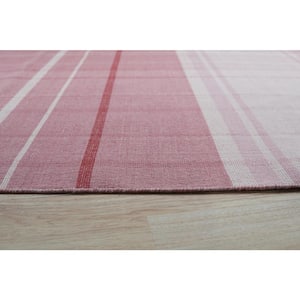 Pink 10 ft. x 14 ft. Hand-Knotted Wool Contemporary Flat Weave Area Rug