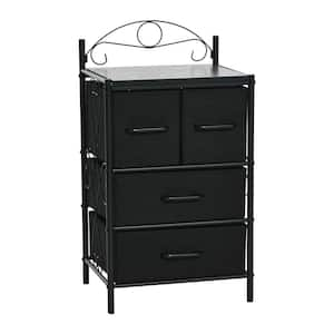 Victoria Black Oak 31.7 in. Accent Cabinet with 4-Drawers